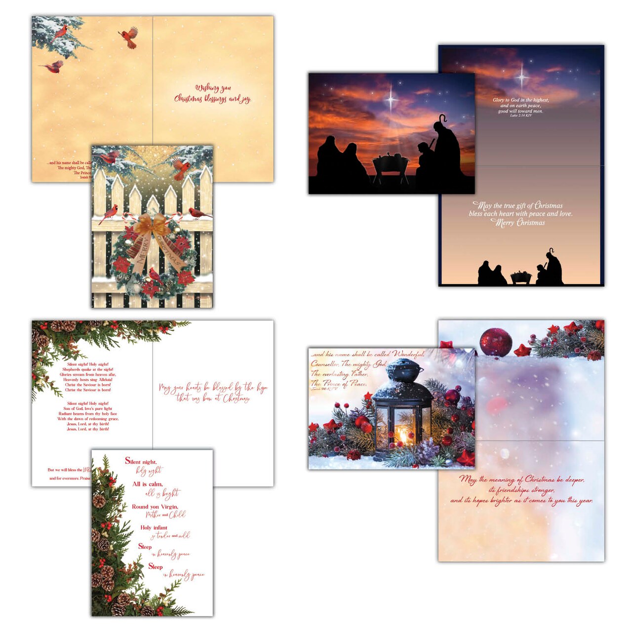 Large Boxed Christmas Card Assortment- Joyful Greetings - 24 cards and envelopes